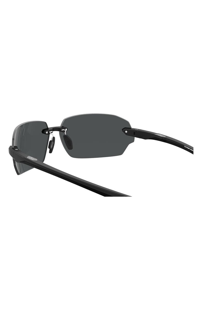 Under Armour Fire 71mm Geometric Sunglasses, Alternate, color, Matte Black/ Grey Oleophobic