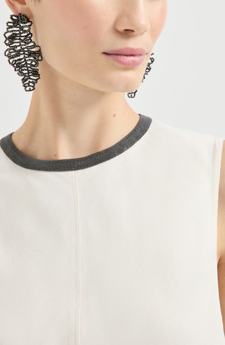 Brunello Cucinelli Dress with precious collar, Alternate, color, Ivory