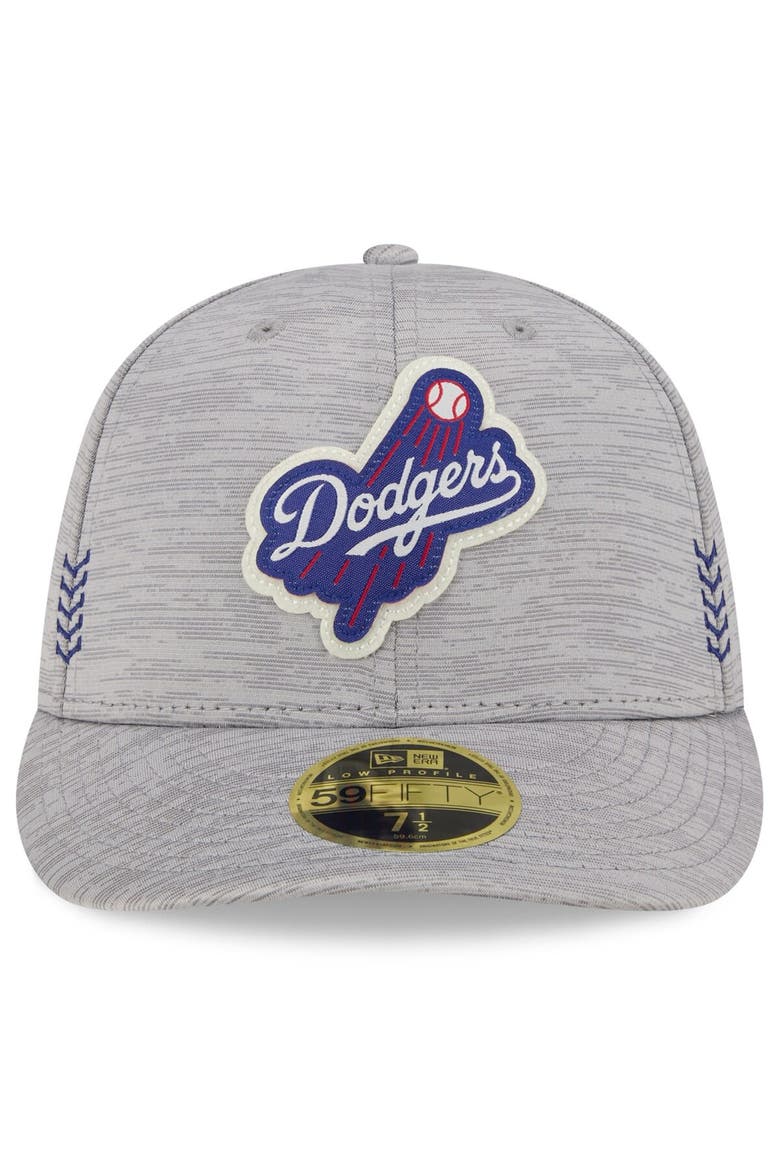 Men's New Era  Gray Los Angeles Dodgers 2024 Clubhouse Low Profile 59FIFTY Fitted Hat, Alternate, color, Heather Gray