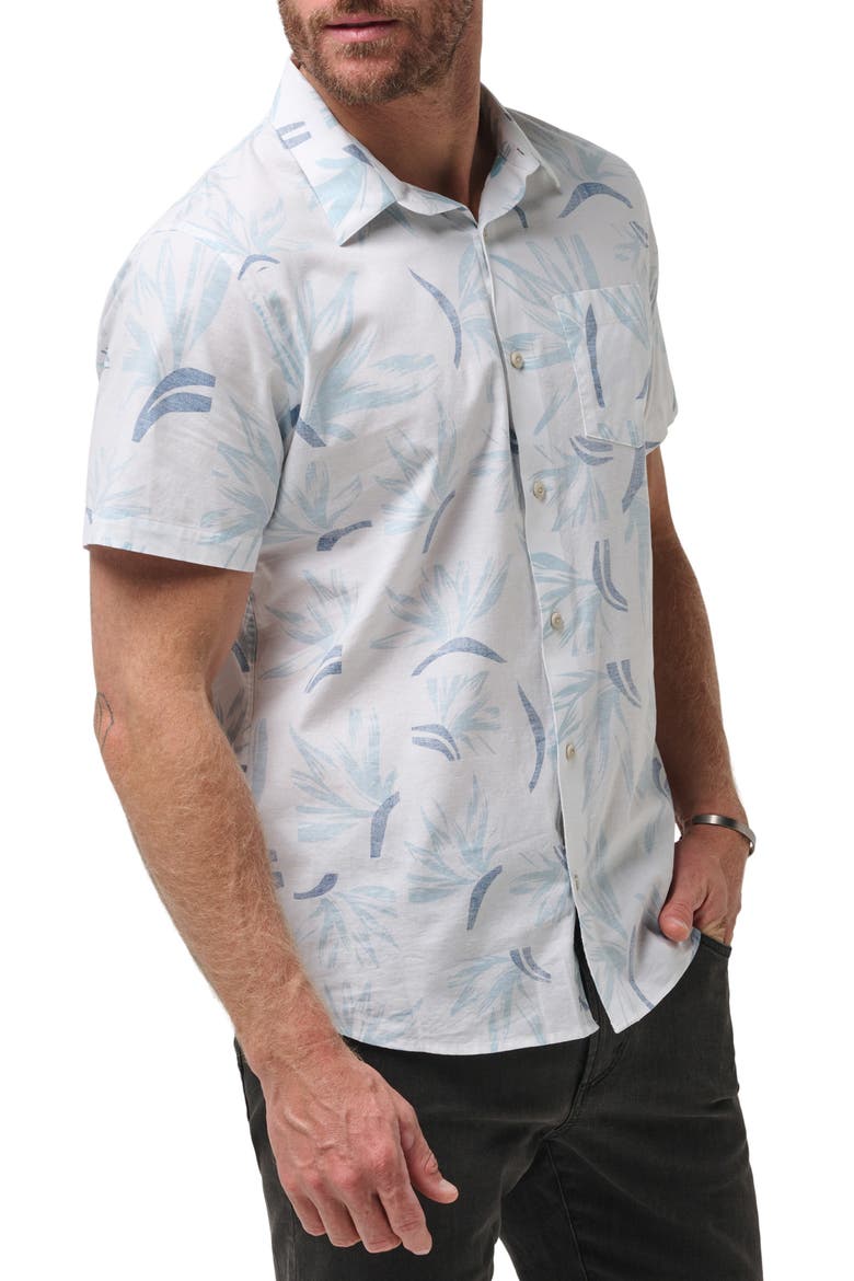The Thick Of It Short Sleeve Button-Up Shirt, Alternate, color, WHITE NAVY