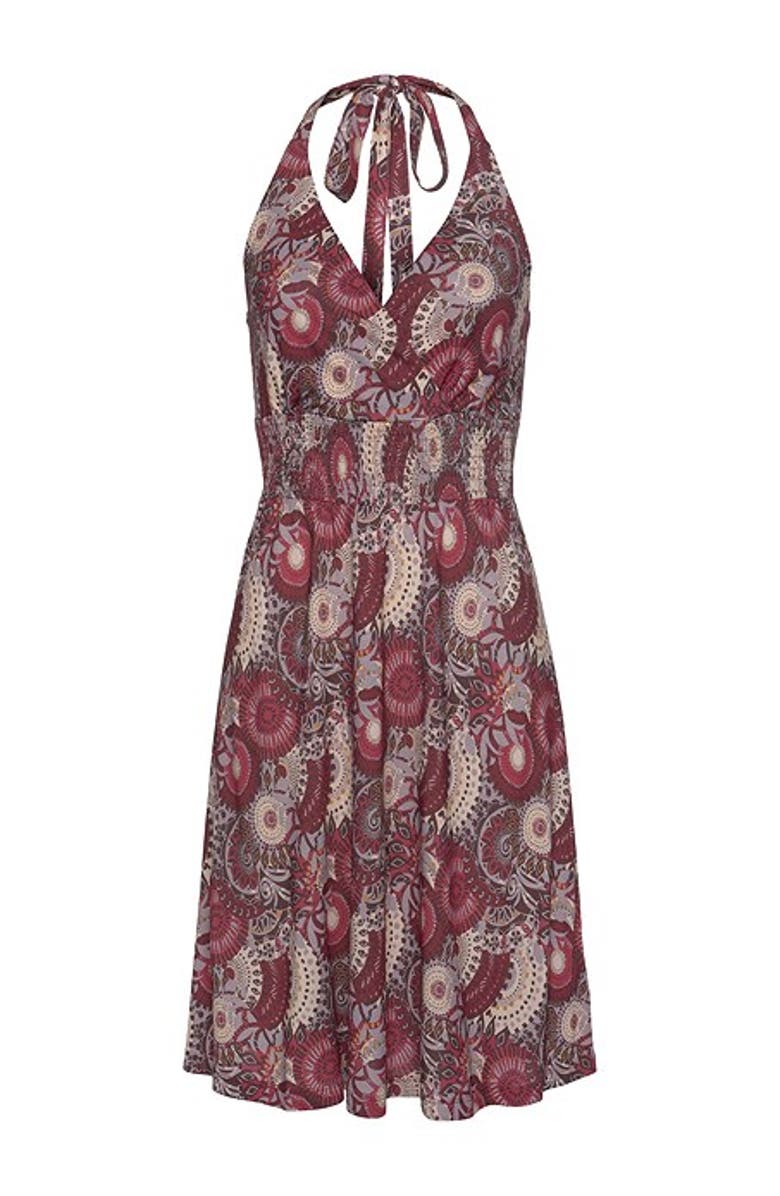 LASCANA Women's Printed Halter Dress, Alternate, color, Purple Multi