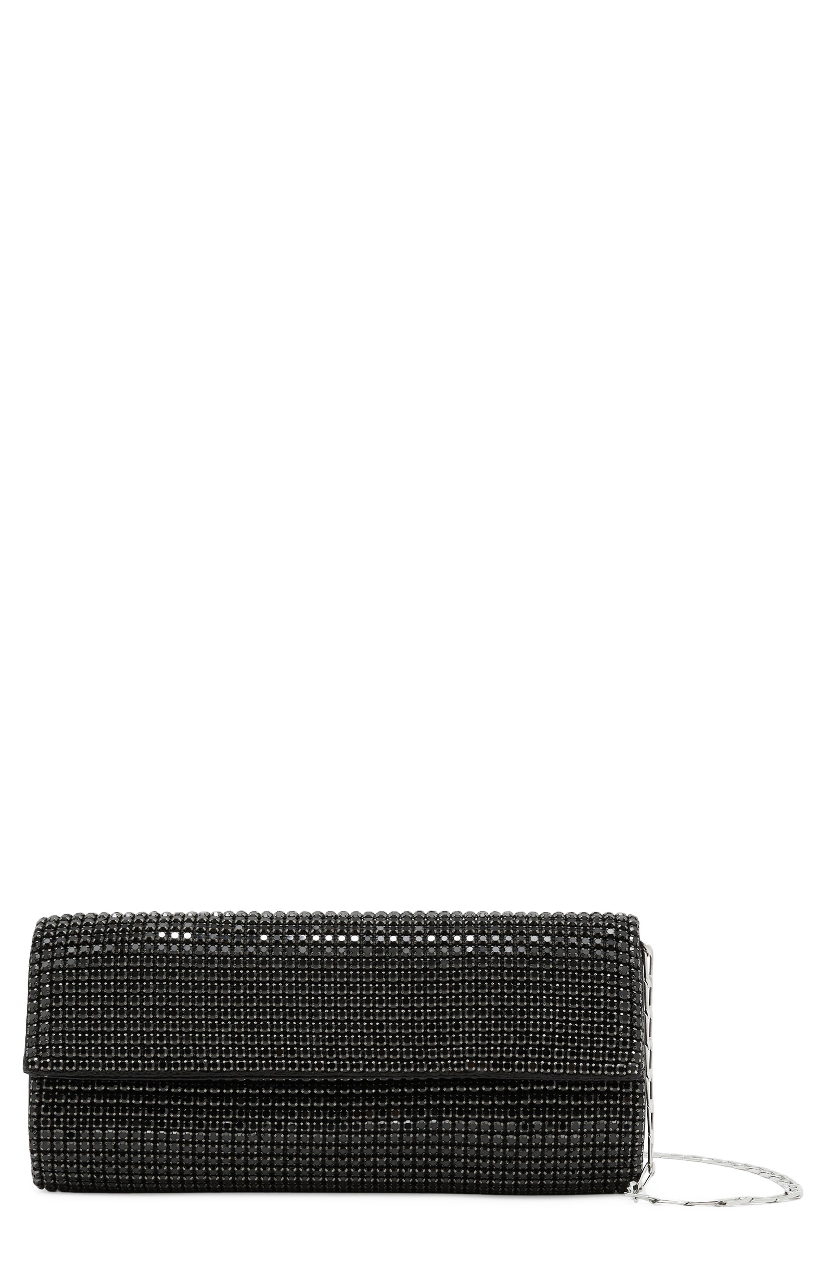 Sadie Embellished Clutch, Main, color, BLACK