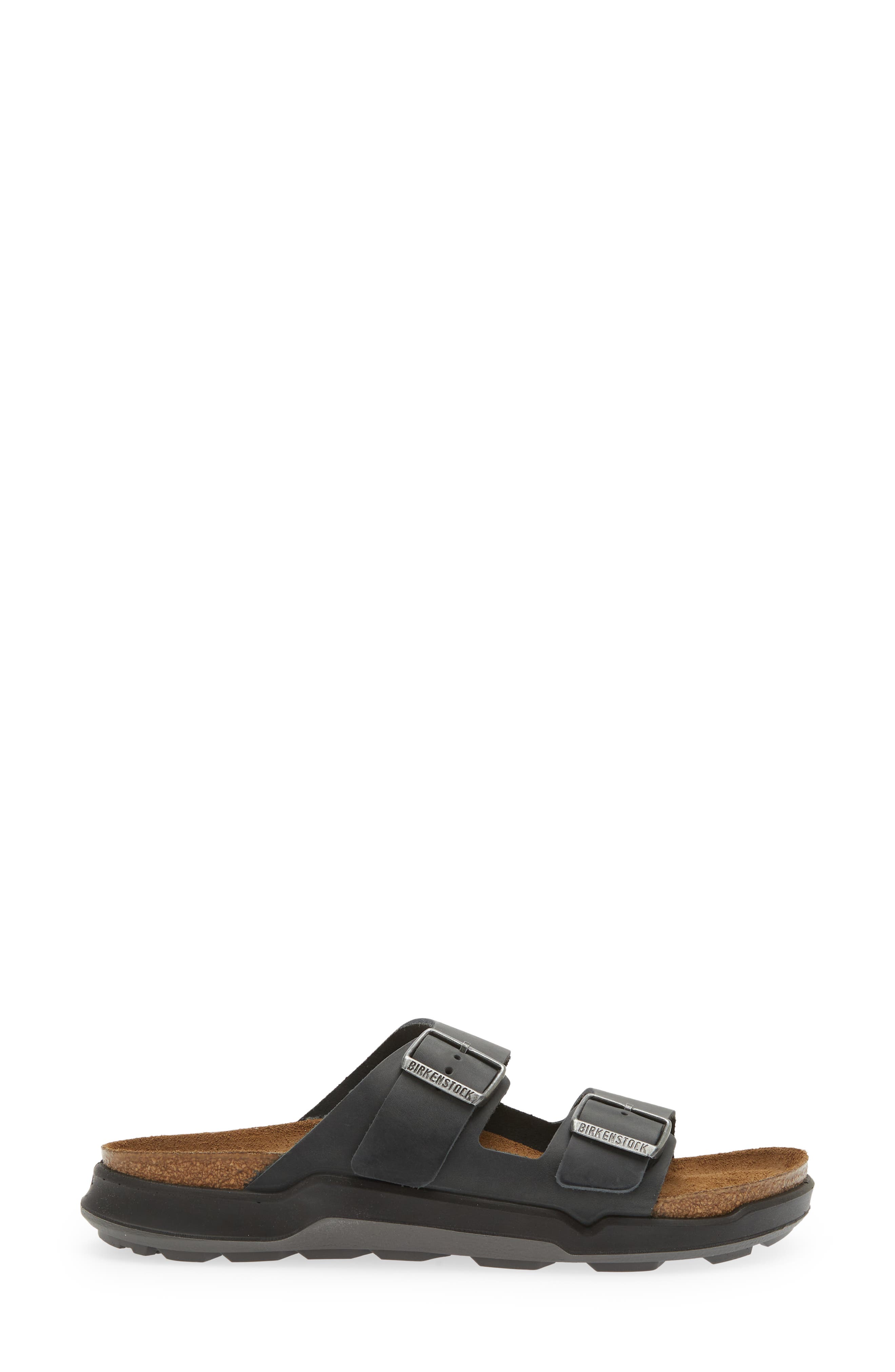 Birkenstock Arizona Lug Sole Slide Sandal, Alternate, color, Black