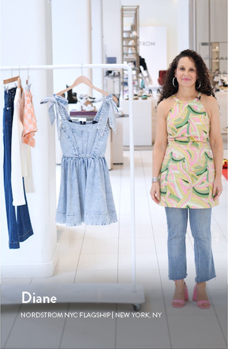 Amina Corset Denim Fit & Flare Minidress, sales video thumbnail