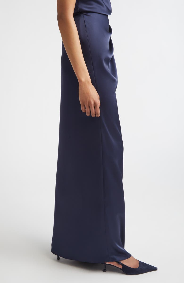 ST. JOHN Penelope Liquid Satin Evening Skirt, Alternate, color, Midnight