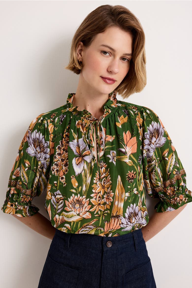 Billie Blouse, Alternate, color, Greenhouse