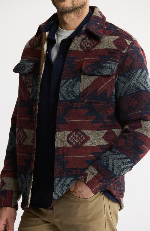 Jachs Geometric Jacquard Faux Shearling Lined Jacket