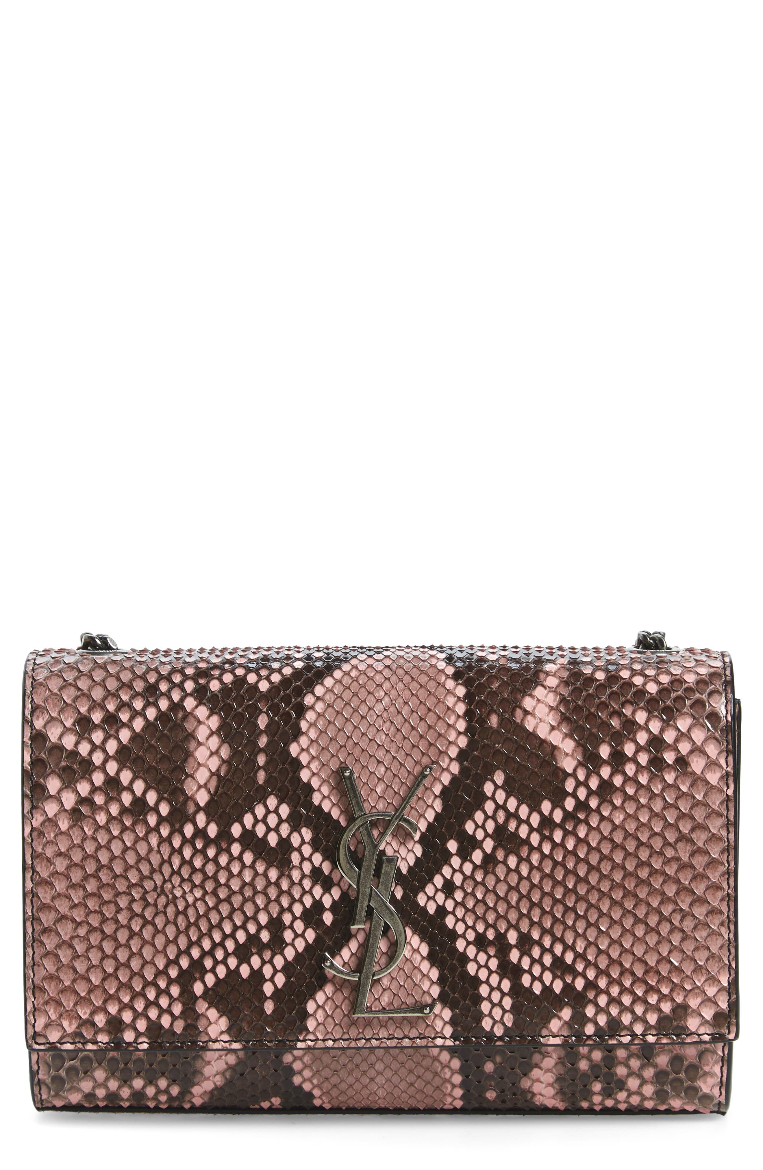 Saint Laurent Small Kate Genuine Python Crossbody Bag, Main, color, 