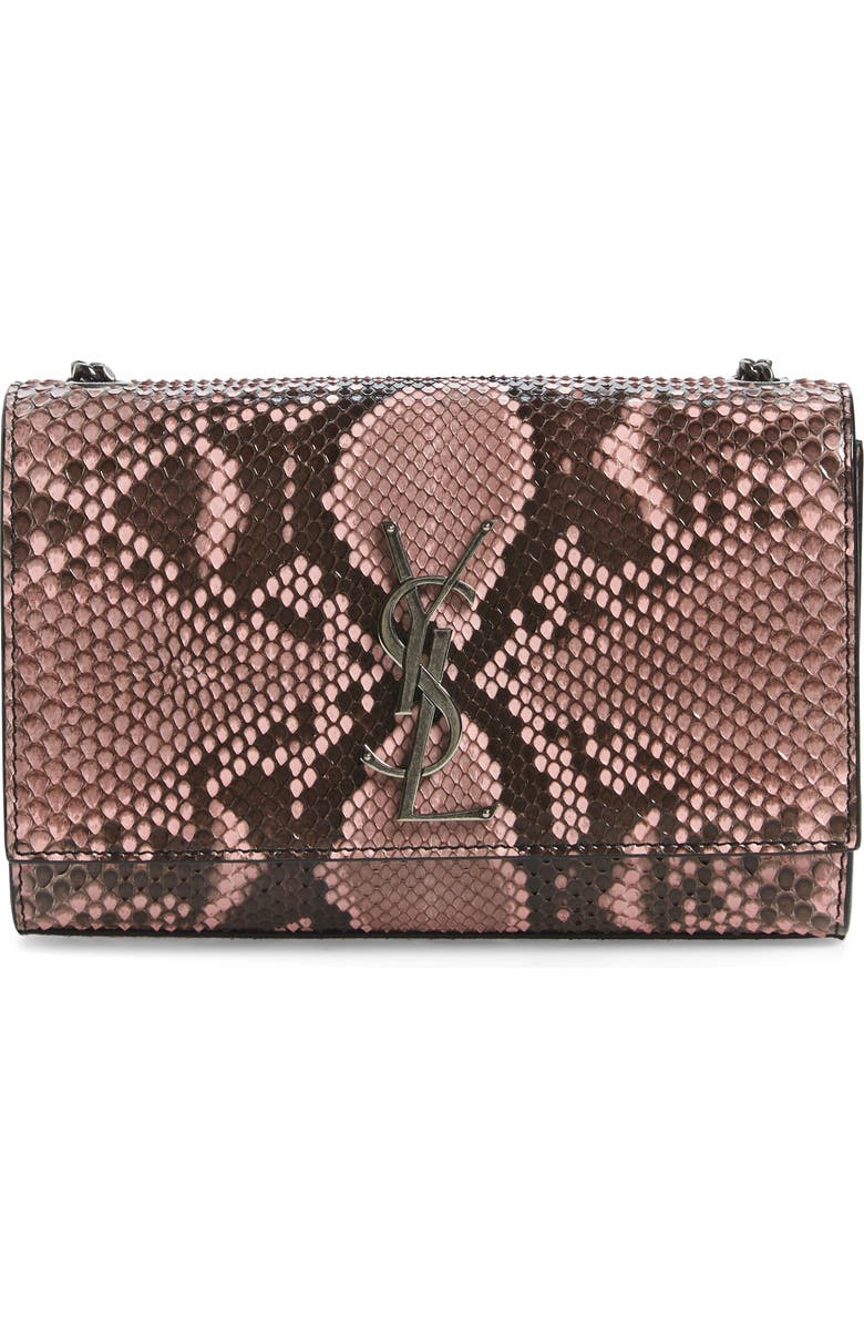 Saint Laurent Small Kate Genuine Python Crossbody Bag, Main, color,