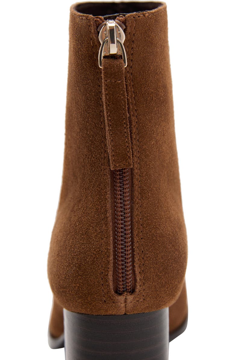 MANGO Block Heel Bootie, Alternate, color, Tobacco Brown