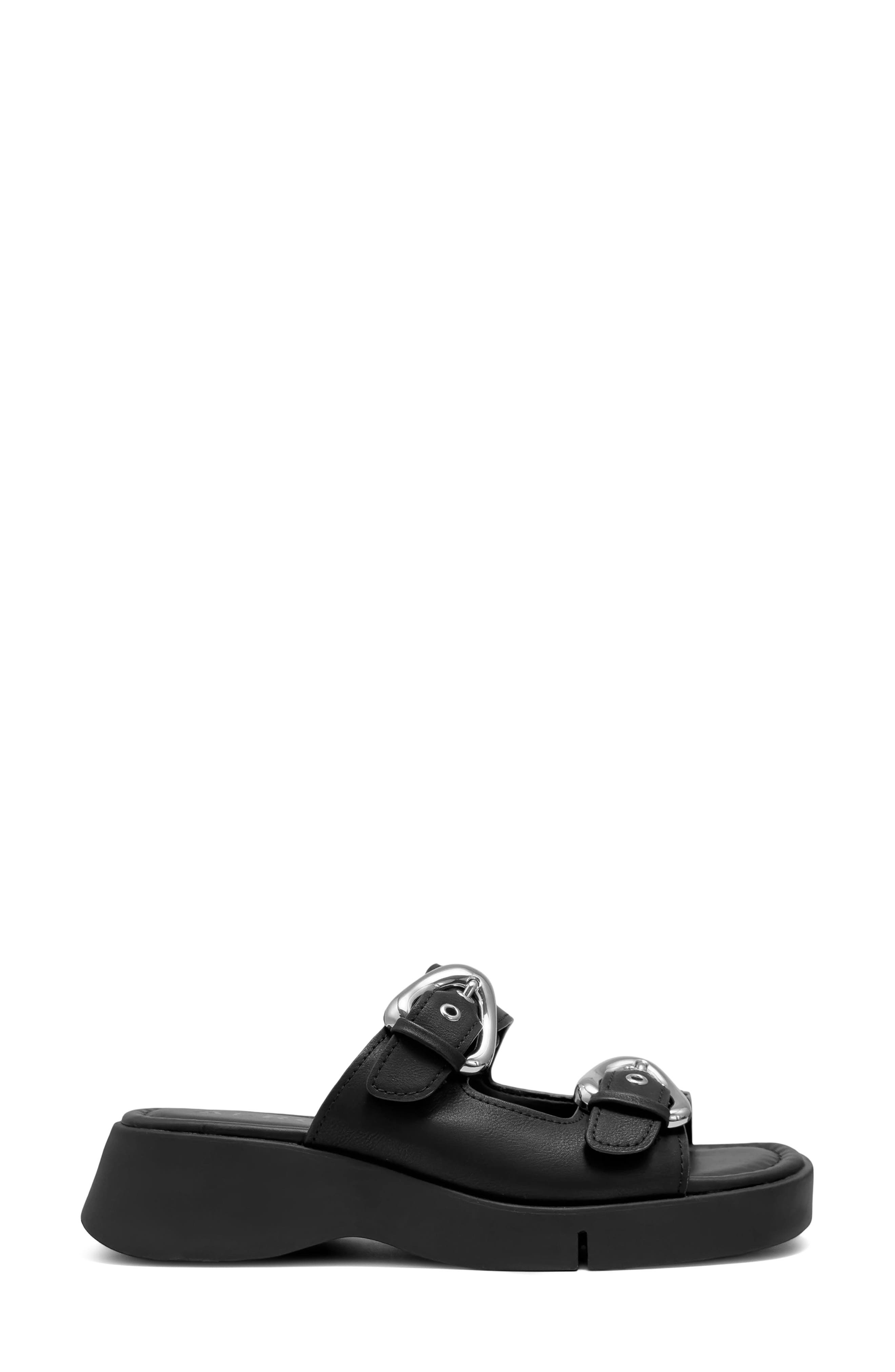 Aerosoles Faith Flatform Slide Sandal, Alternate, color, Black Fx Calf