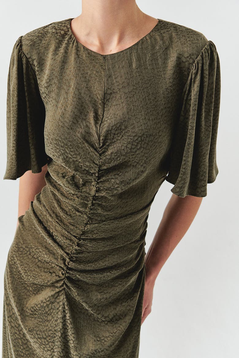 Kylee Midi Dress, Alternate, color, KHAKI