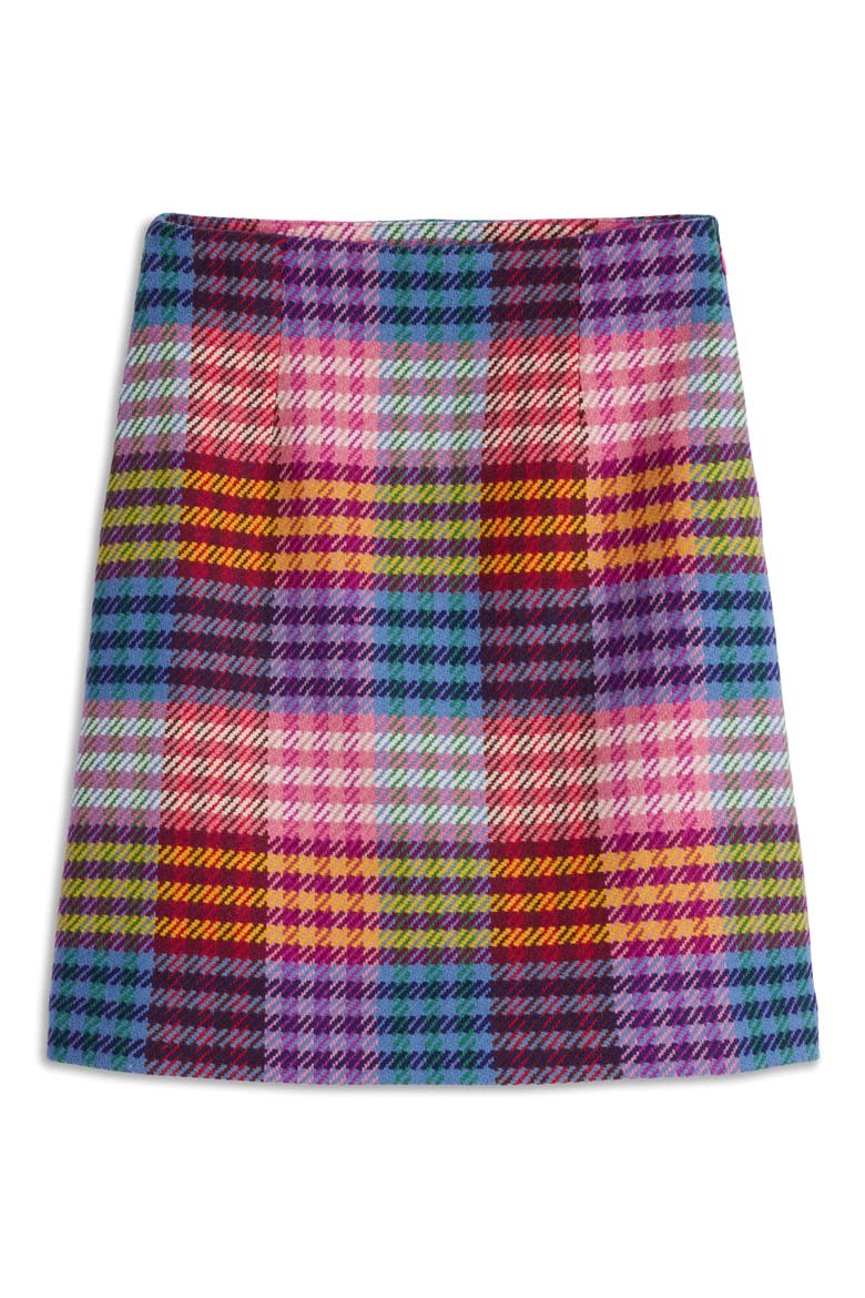 Gia Check Print Short Skirt, Alternate, color, MULTI NEON CHECK