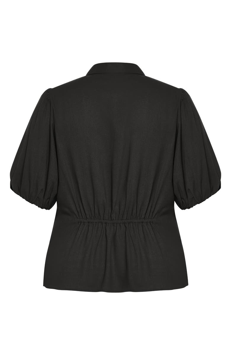 City Chic Betty Short Sleeve Button-Up Shirt, Alternate, color, 