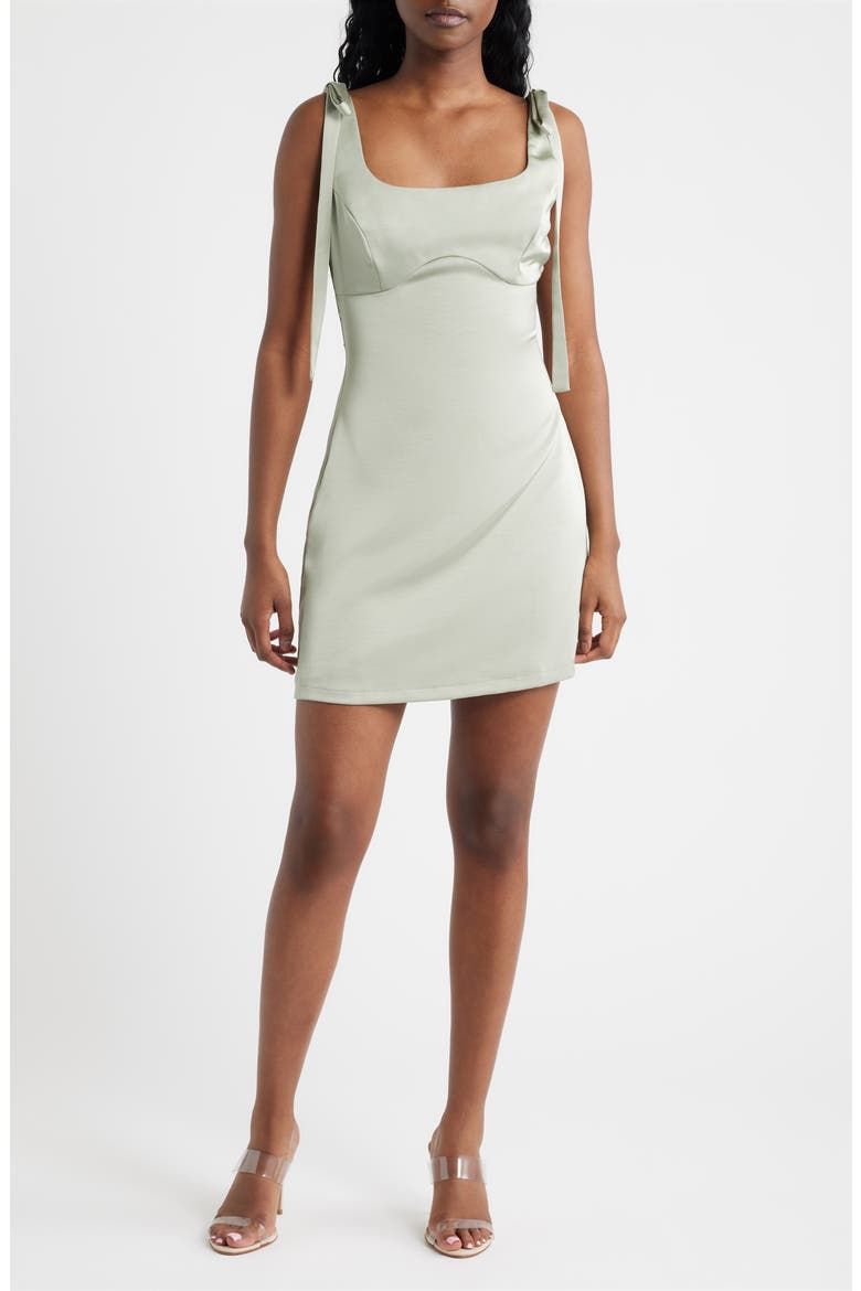Carly Tie Strap Minidress, Main, color, SAGE