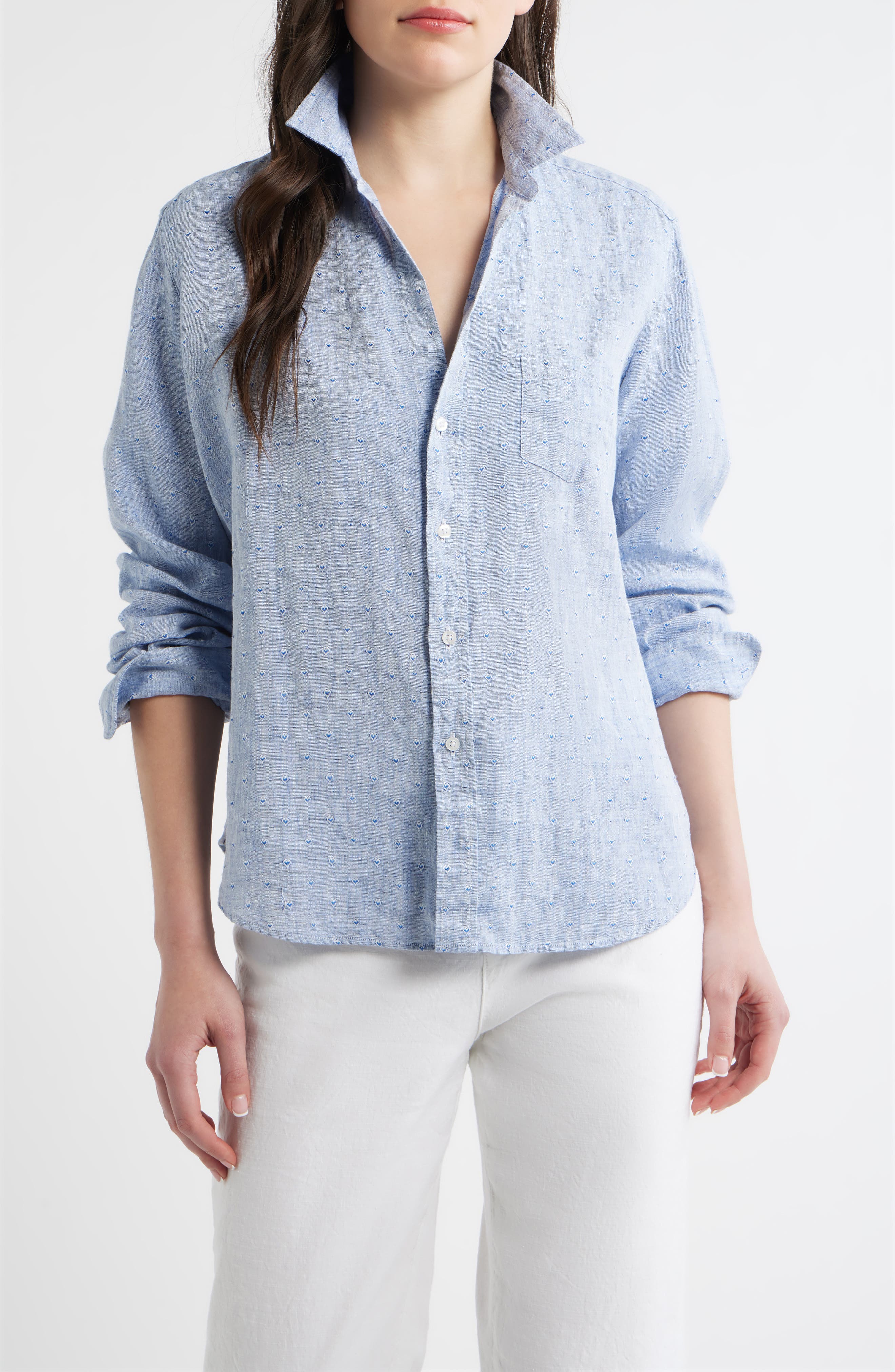 BLUE LINEN HEARTS