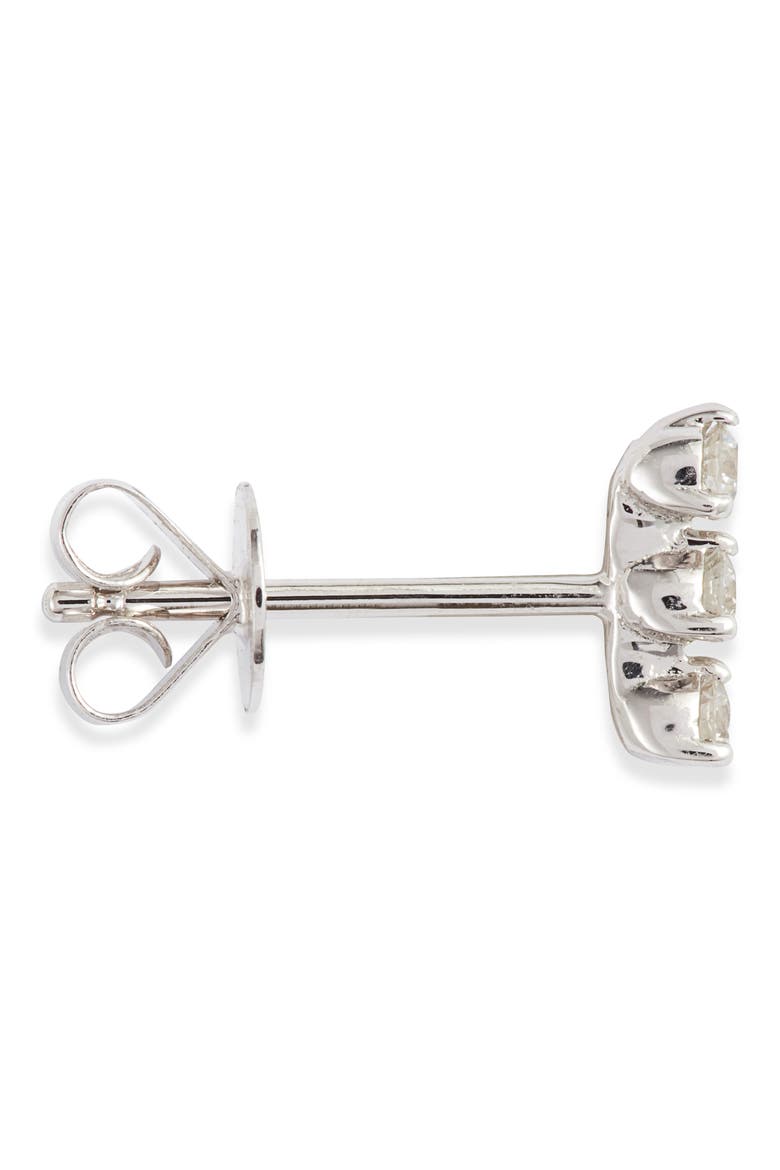 Liora Triple Diamond Stud Earrings (Nordstrom Exclusive), Alternate, color, WHITE GOLD/ DIAMOND