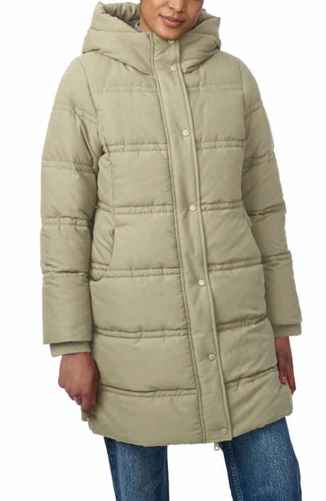 Bernardo Minimalist Double Needle Stitched Puffer Coat