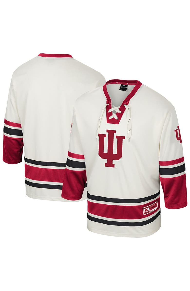 COLOSSEUM Men's Colosseum Cream Indiana Hoosiers Puck Proud Fashion Hockey Jersey, Main, color, Cream