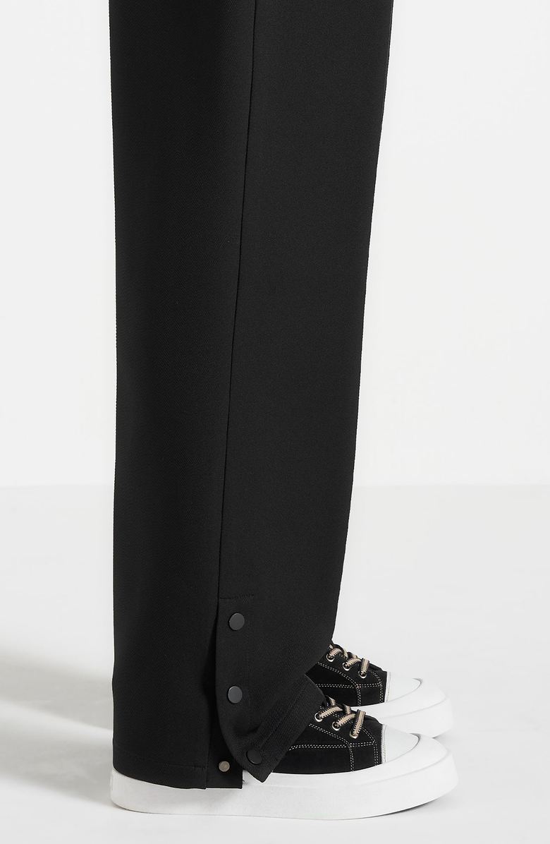 Manière De Voir Vienna Suede Contrast Stitch Sneaker, Alternate, color, Black