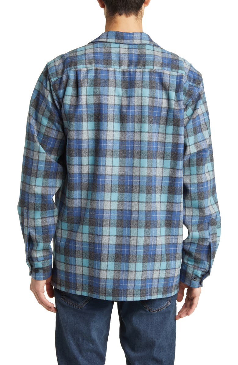 Pendleton Board Plaid Virgin Wool Flannel Button-Up Shirt, Alternate, color, 