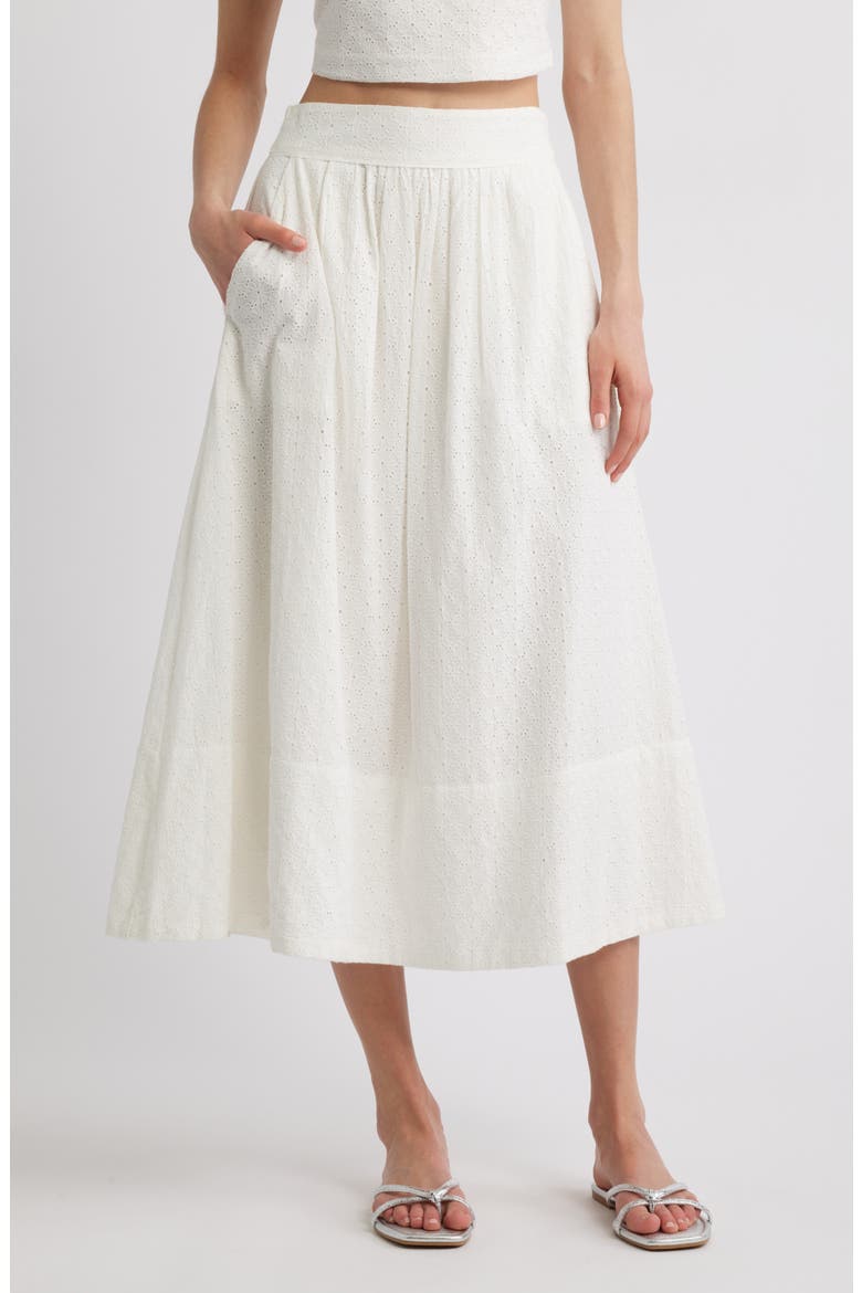 Ojai Eyelet Maxi Skirt, Main, color, WHITE