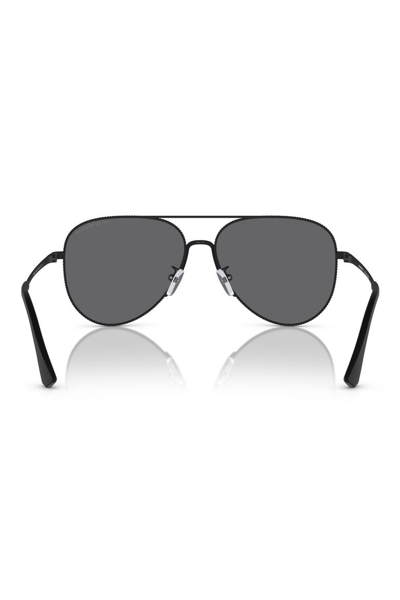 60mm Polarized Pilot Sunglasses, Alternate, color, MATTE BLACK / POLAR GREY