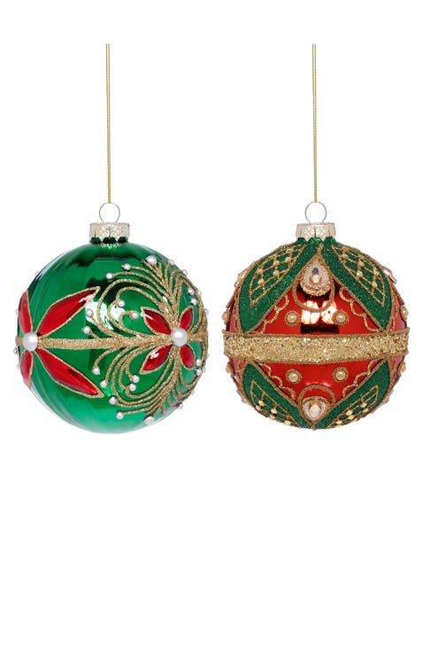 Christmas Scroll Jewel Ornament, Box of 6
