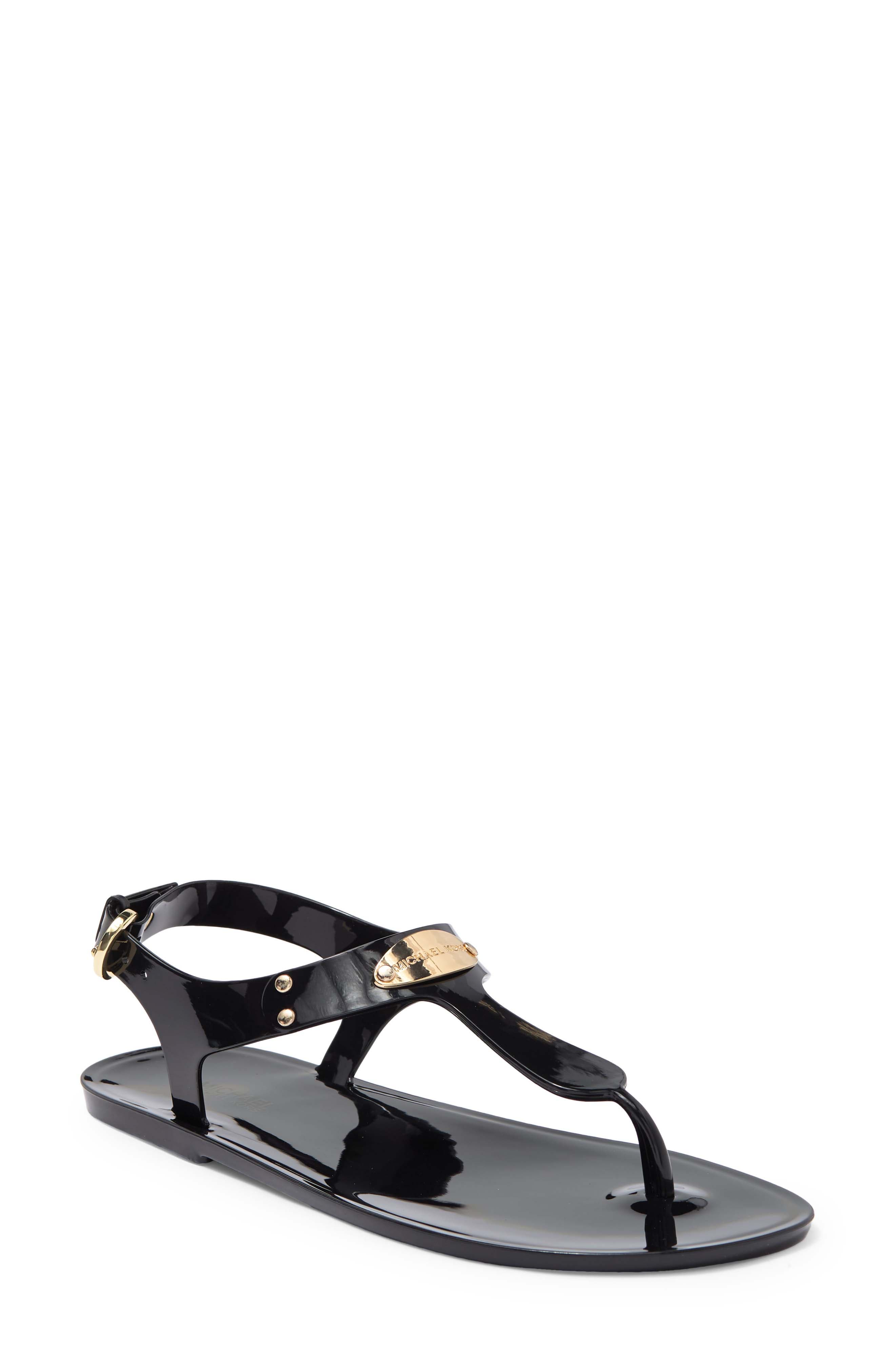 MICHAEL Michael Kors Logo Plate Jelly Sandal, Main, color, 