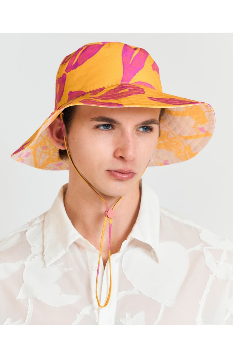 Lost Pattern "Tropical Bliss" Reversible Sun Hat, Alternate, color, Golden Hour