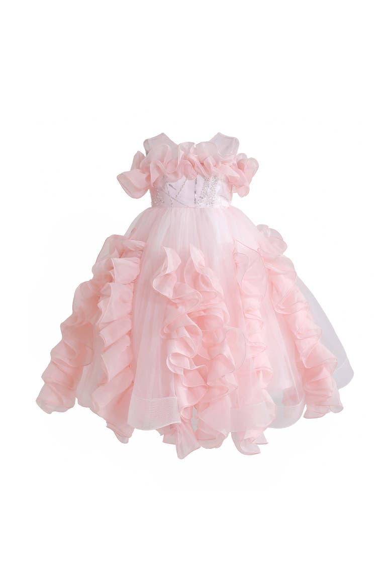 Avalora Ruffled Formal Dress, Main, color, Pink