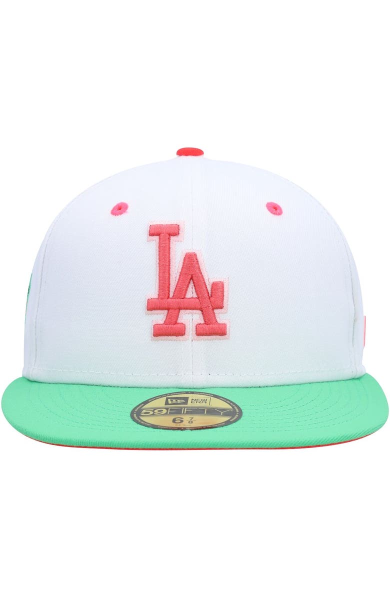 New Era Men's New Era White/Green Los Angeles Dodgers Watermelon Lolli 59FIFTY Fitted Hat, Alternate, color, White