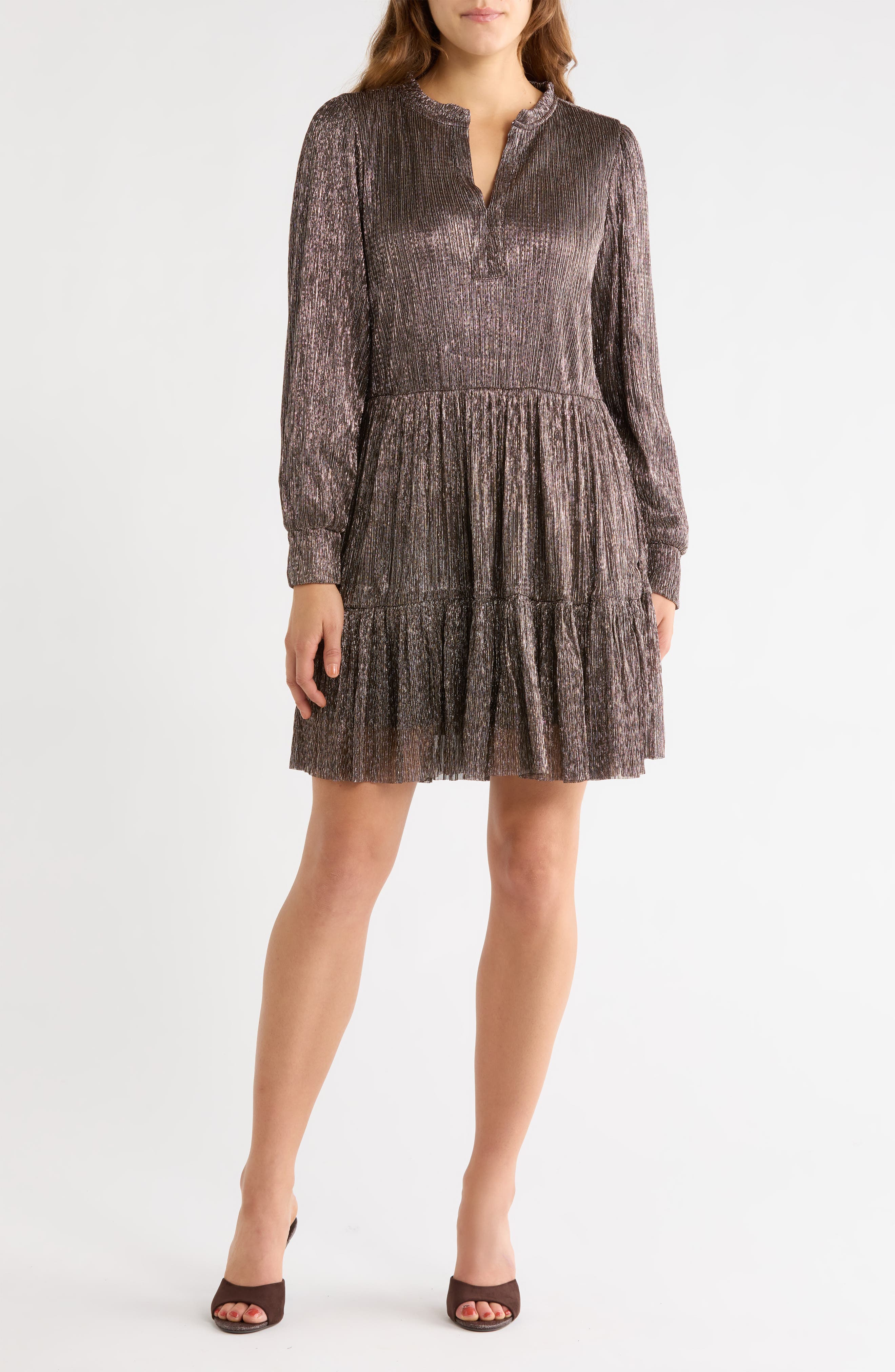 Metallic Babydoll Dress