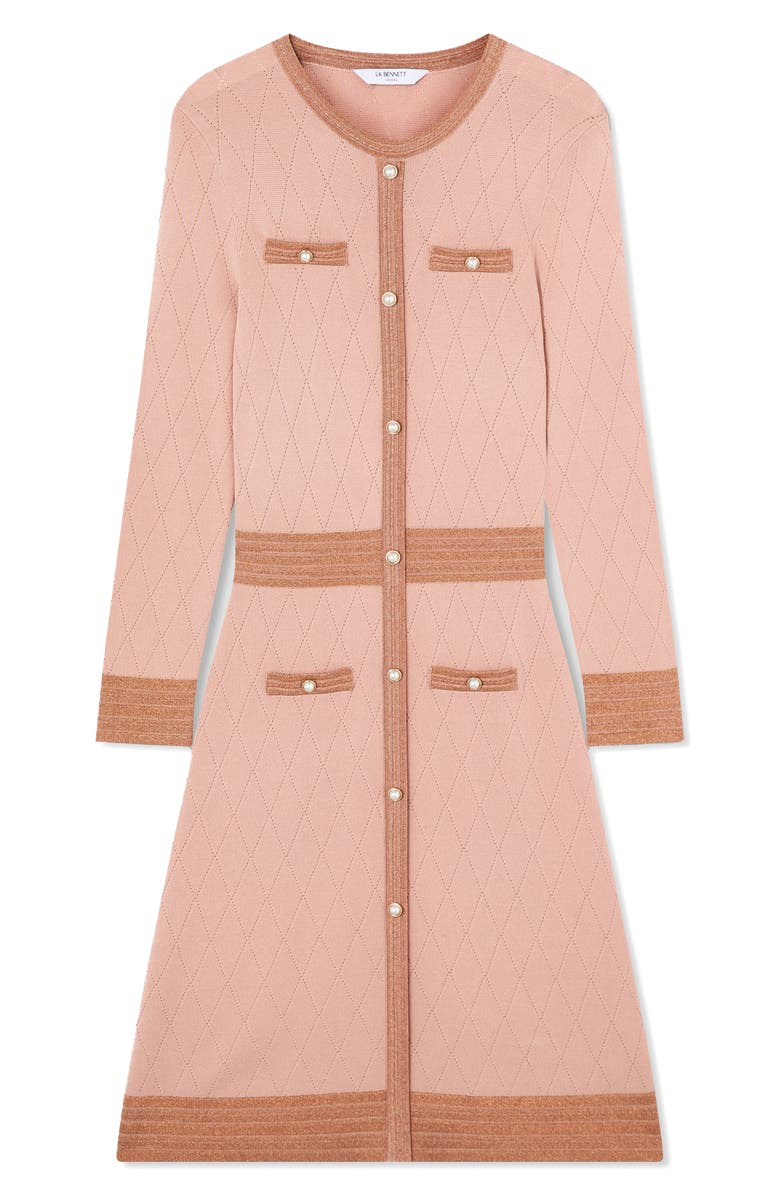 LK Bennett Mara Metallic Detail Long Sleeve Sweater Dress, Alternate, color,