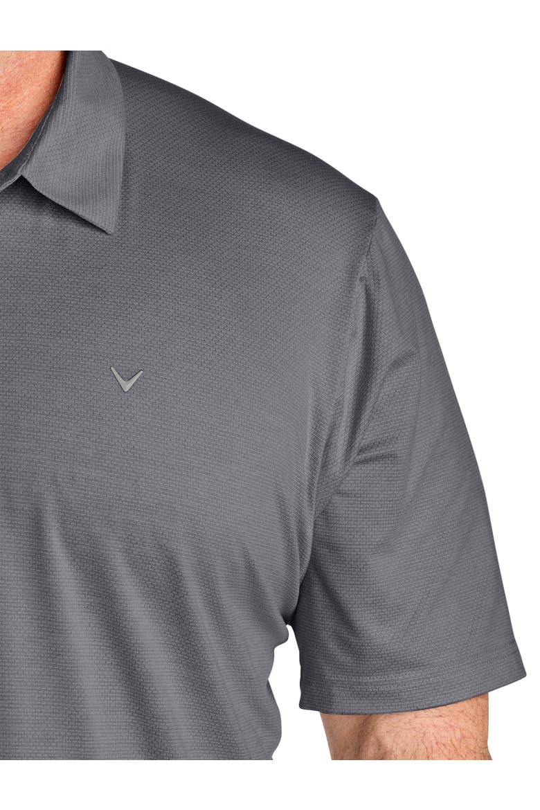Big & Tall Heathered Jacquard Polo Shirt, Alternate, color, BLACK HEATHER
