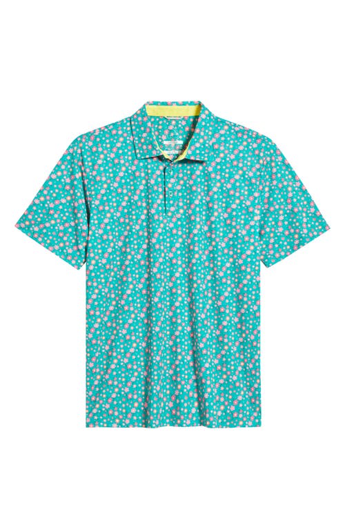 Swannies Summers Floral Golf Polo In Golf Green