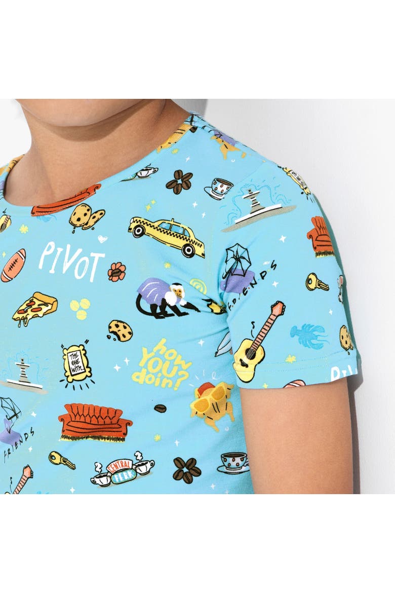 Friends Kids 2-Piece Short Sleeve & Shorts Pajama Set, Alternate, color, Friends