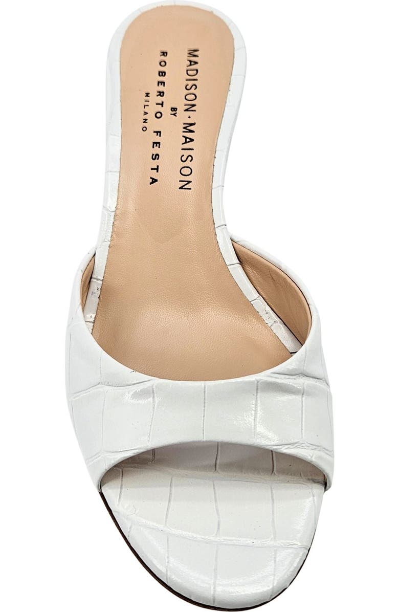 Madison Maison x Roberto Lexis Moc Croc Heel Sandal, Alternate, color, White