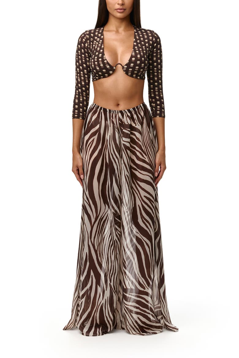 Pleated Chiffon Wide Leg Pants, Alternate, color, WILD RIVIERA