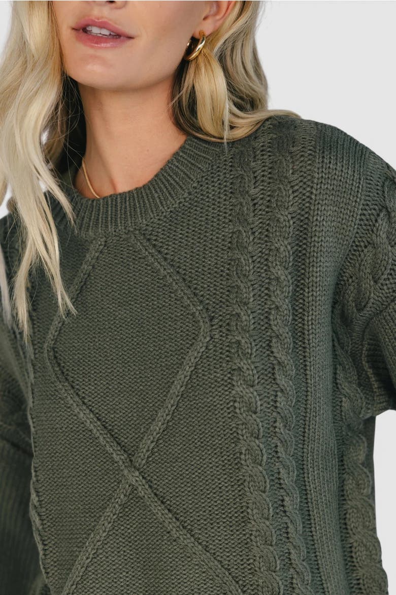 Mona Knit Sweater, Alternate, color, Olive