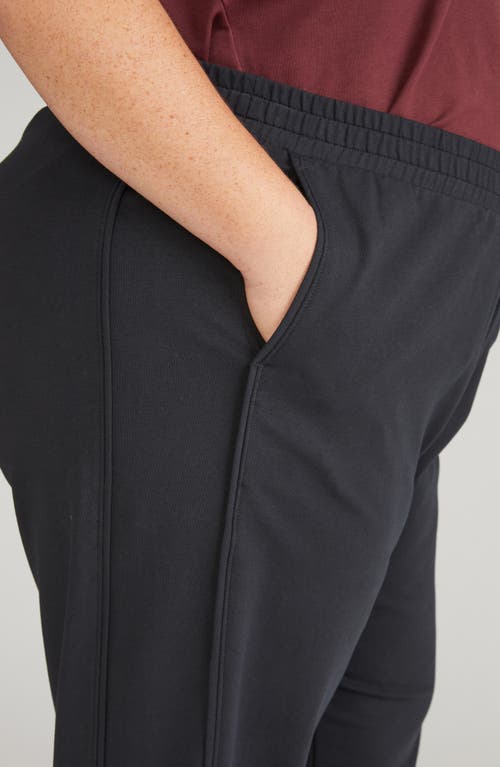 Universal Standard Varsity Pull-on Wide Leg Terry Pants In Black