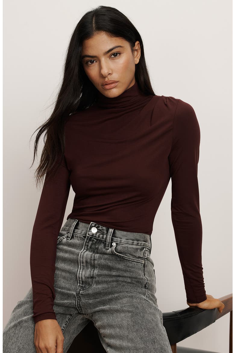 Mylie Turtleneck Top, Alternate, color, RAISIN