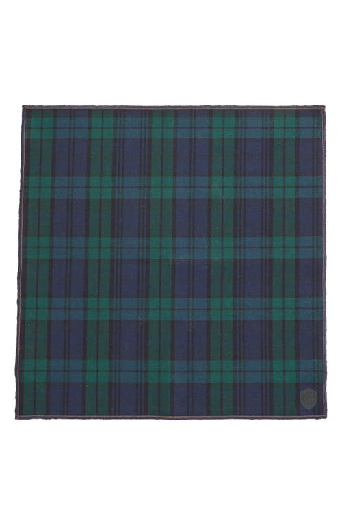 Clifton Wilson Plaid Wool Pocket Square In Blue