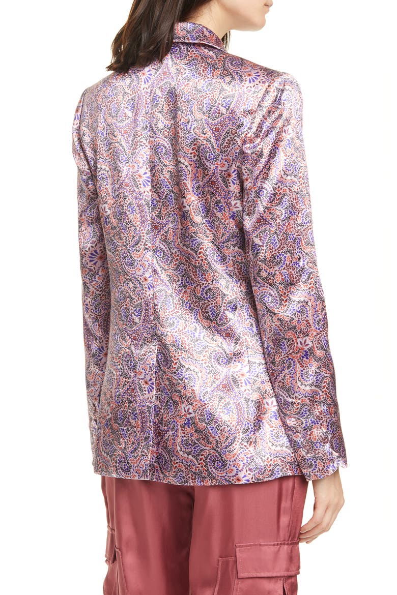 Estelle Paisley Satin Blazer, Alternate, color, TEA ROSE MULTI