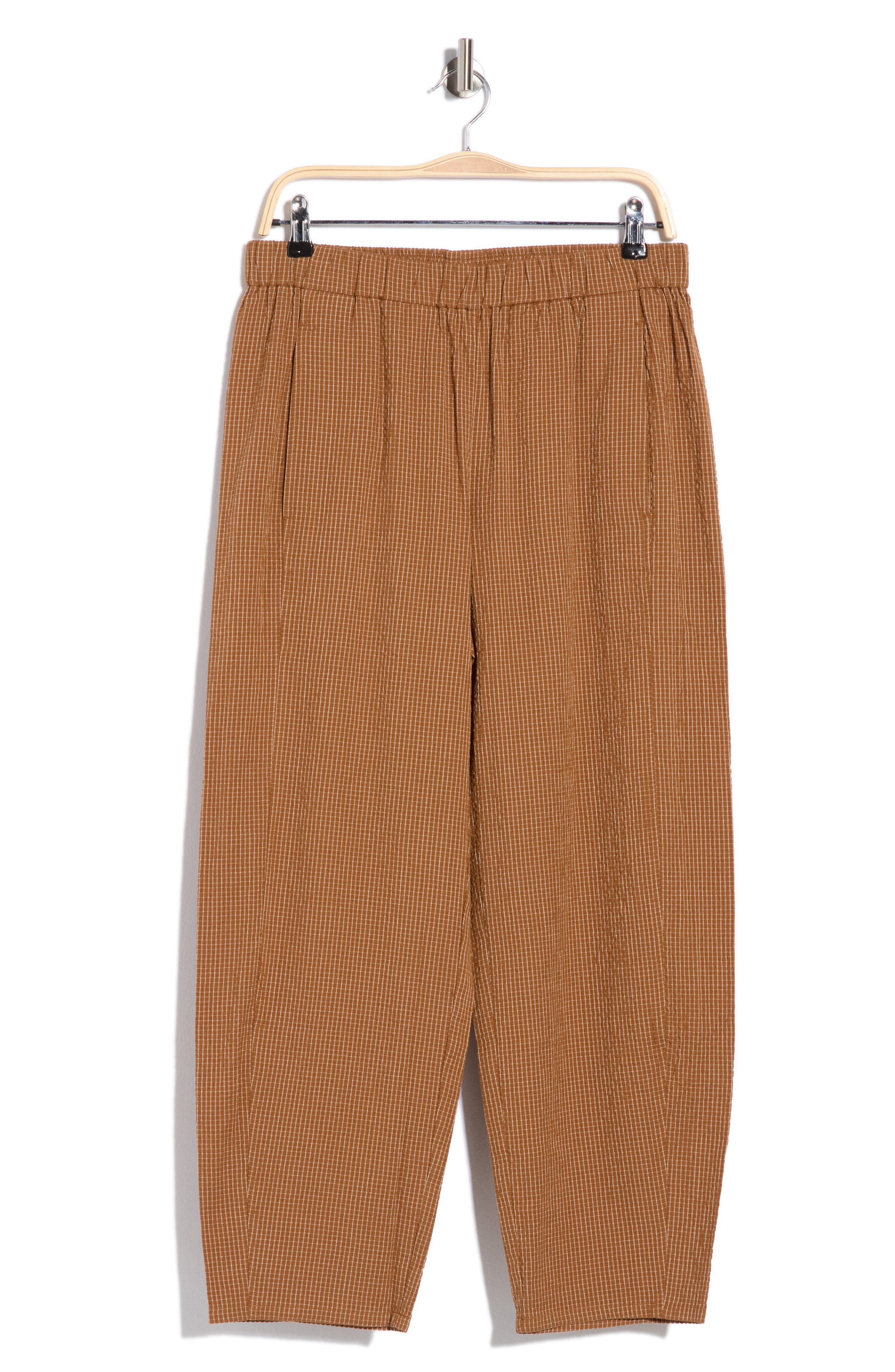 Check Organic Cotton Lantern Ankle Pants