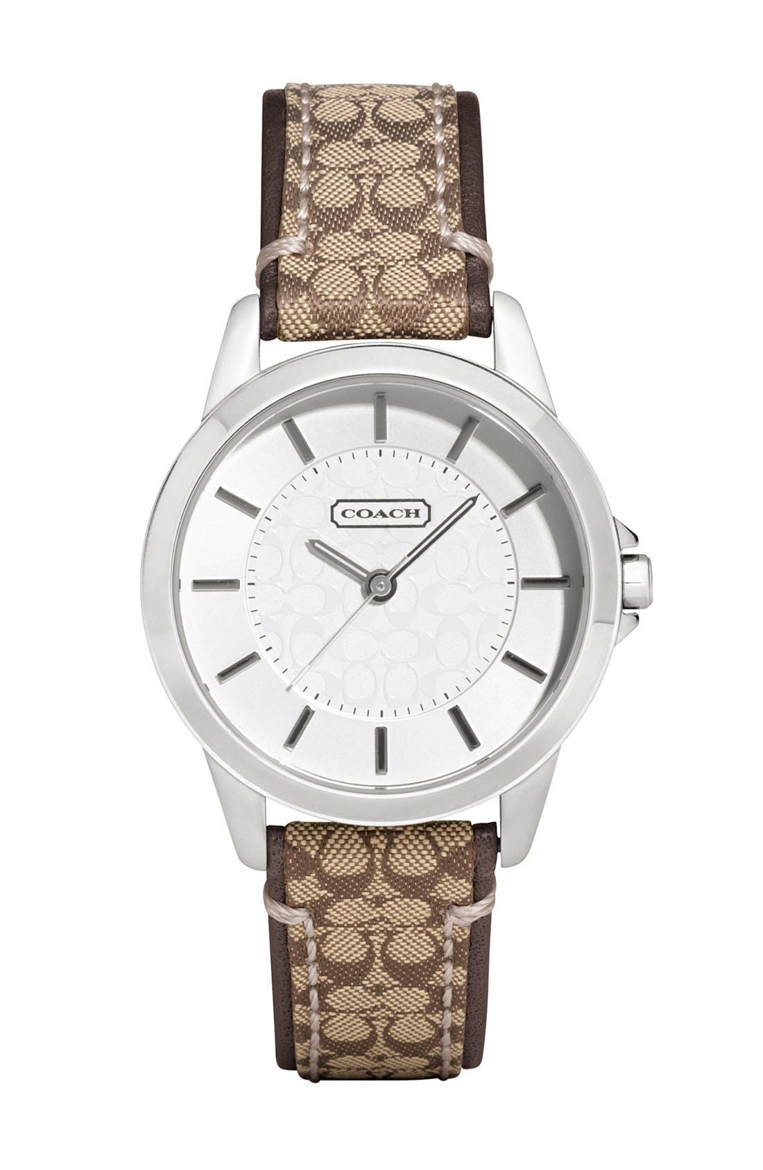 COACH 'Classic Signature' Logo Strap Watch