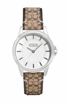 COACH 'Classic Signature' Logo Strap Watch