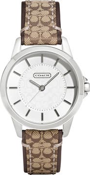 COACH 'Classic Signature' Logo Strap Watch