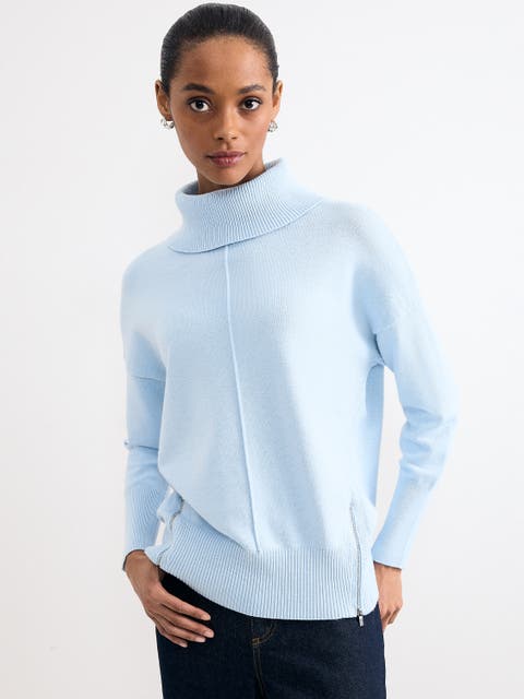 Steph Roll Neck Side-Zip Knitted Jumper