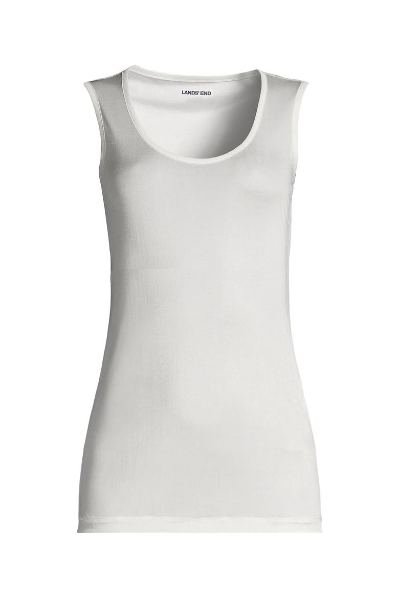 Petite Silk Interlock Thermal Long Underwear Base Layer Tank Top, Alternate, color, Ivory